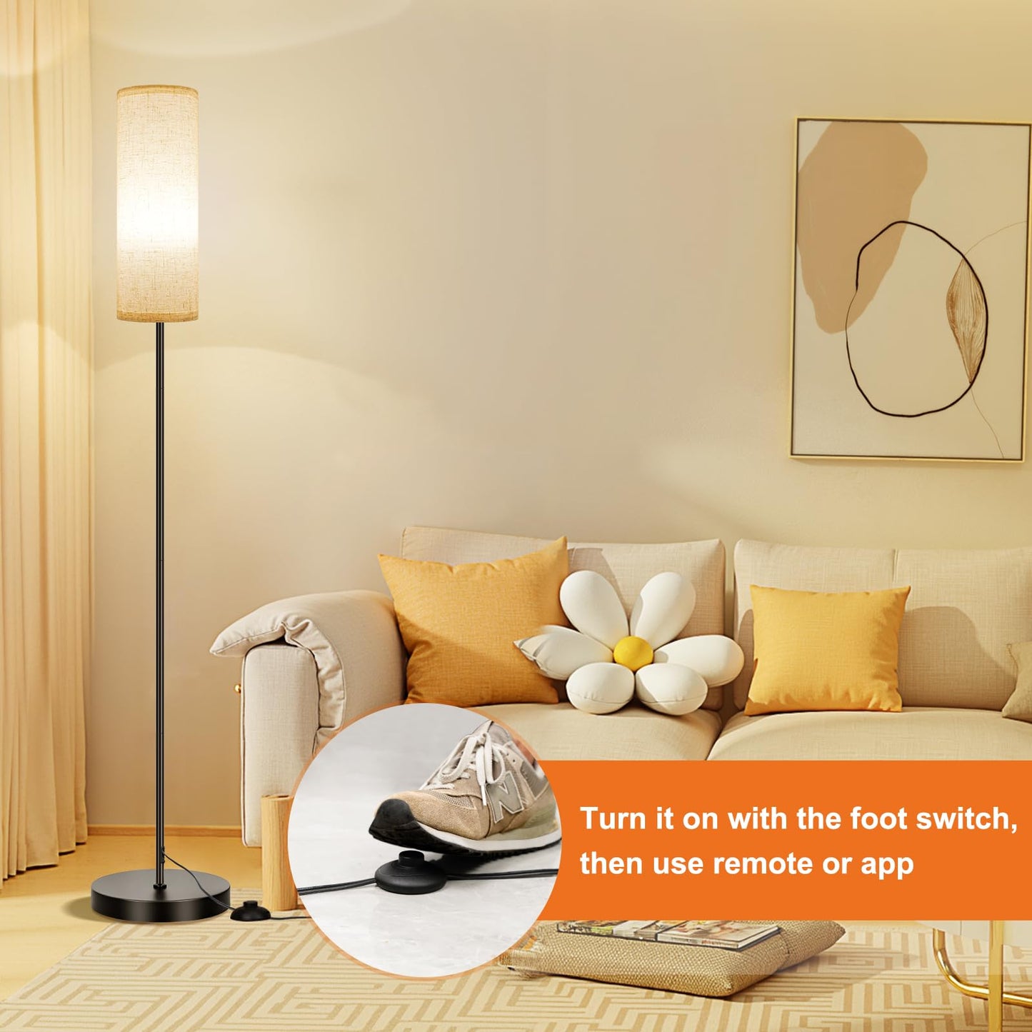 FRIDEKO HOME Lámpara de Pie Inteligente (9W / Beige)