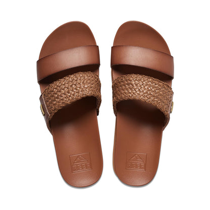 REEF Womens Cushion Vista Higher Platform Fashion Sandal, Arch Support, Ultra Soft Cushion Footbed, Espresso Raffia