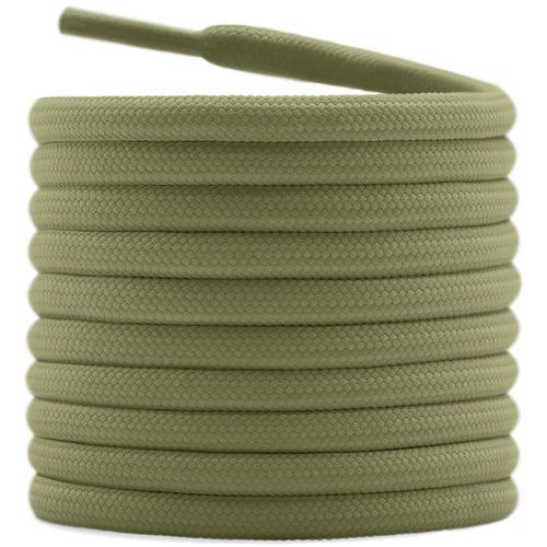 DELELE Hiking Shoe Laces for Boots, 2 Pair 55 inch Olive Green Round Boot Laces Heavy Duty, Work Shoelaces Strings