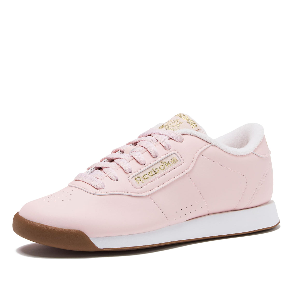 Reebok Princess Sneakers for Women, Comfortable Walking or Tennis Womens Shoes, Pink/White/Gold Metallic