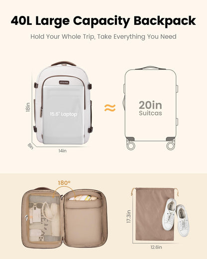 LOVEVOOK Mochila de Viaje para Mujer (40L / 15.6")