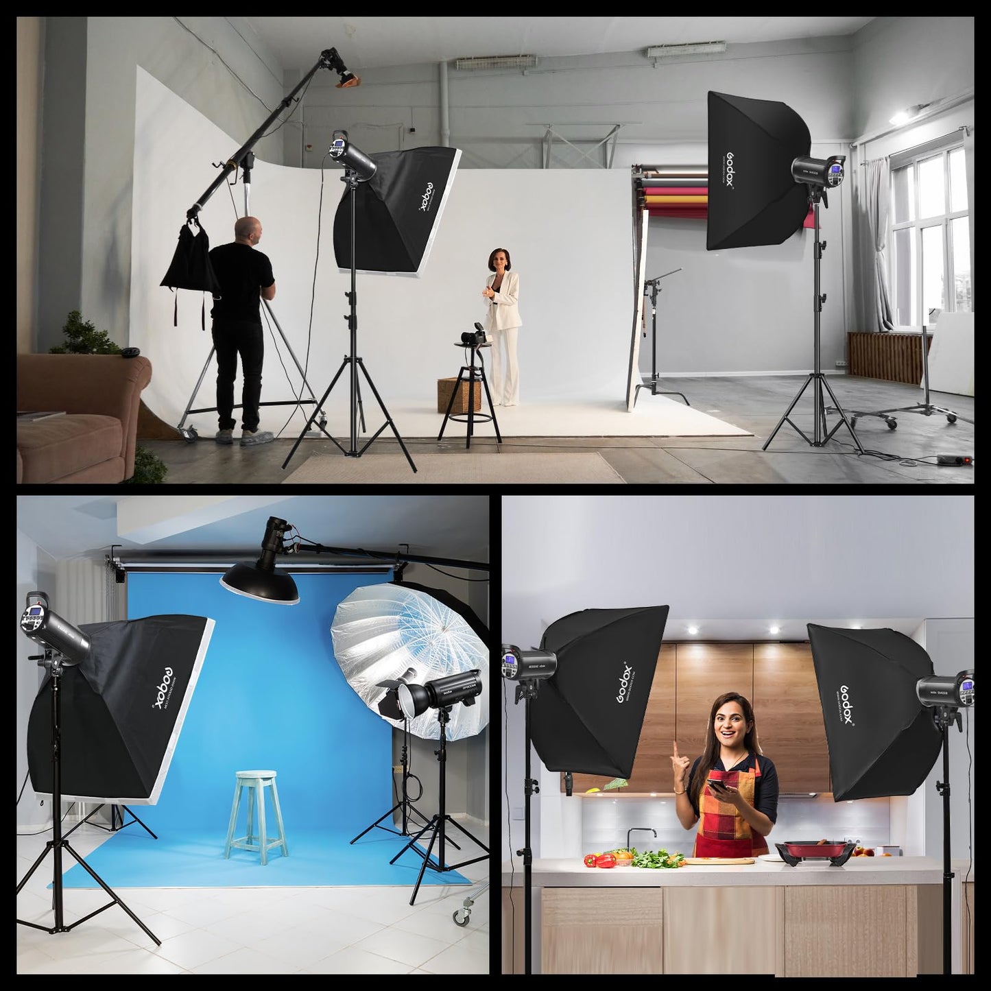 Godox SK300II-V SK300IIV 300Ws Photo Studio Strobe Flash Monolight Light with Reflector Kit, Bowens Mount, 10W LED Modeling Lamp for Studio, Shooting, Location, Portrait Photography 110~120V
