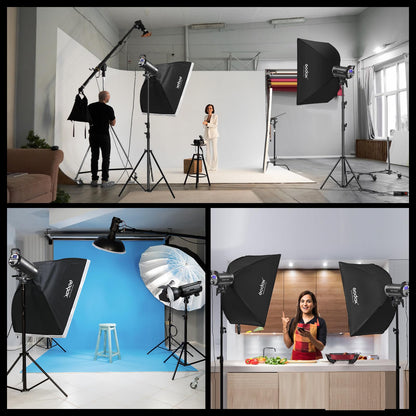 Godox SK300II-V SK300IIV 300Ws Photo Studio Strobe Flash Monolight Light with Reflector Kit, Bowens Mount, 10W LED Modeling Lamp for Studio, Shooting, Location, Portrait Photography 110~120V