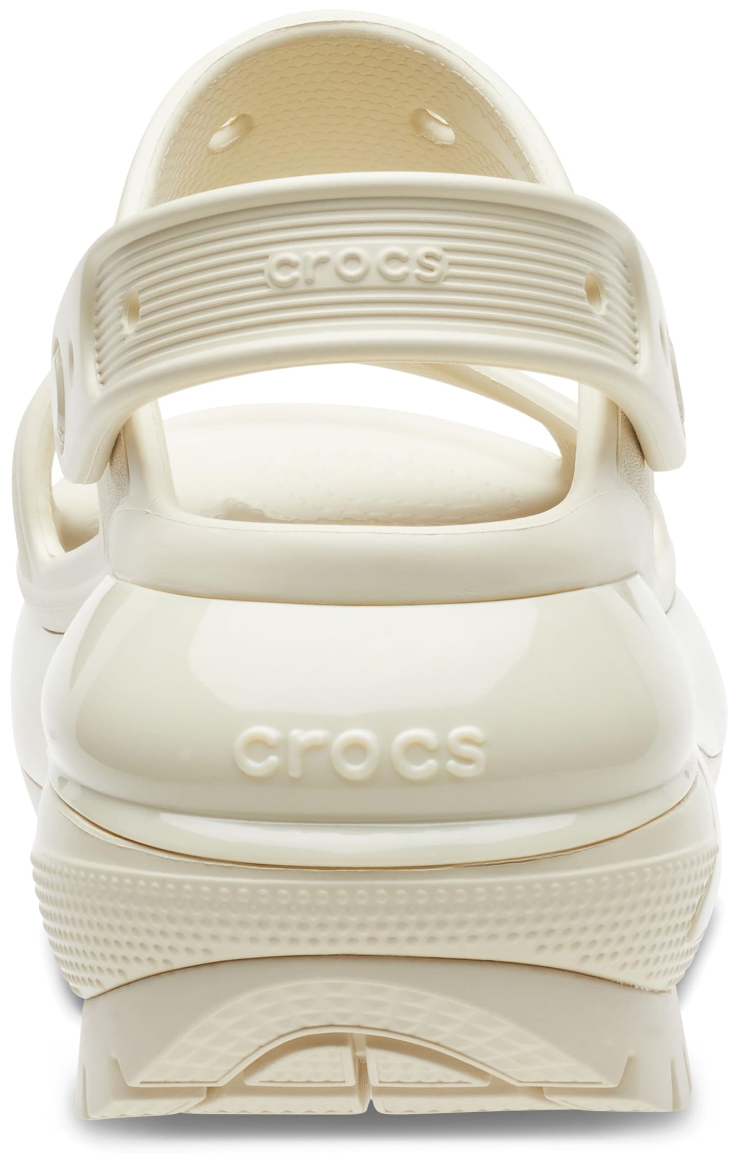 Crocs Classic Mega Crush Platform Sandals Wedge Bone
