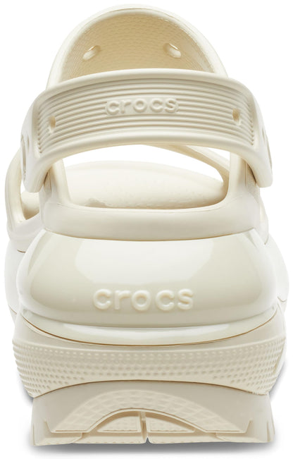 Crocs Classic Mega Crush Platform Sandals Wedge Bone
