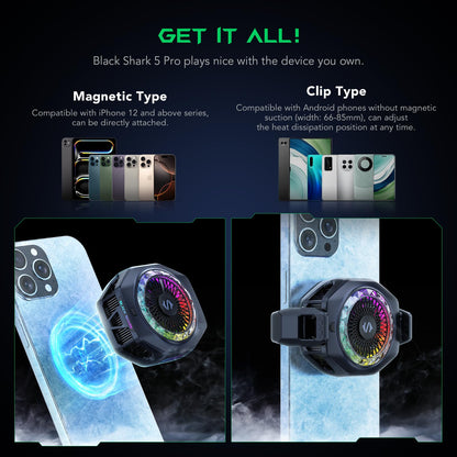 Black Shark Enfriador Magnético para Teléfono 5 Pro (RGB / Detachable Grip)