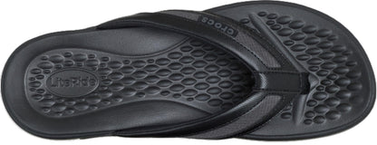 Crocs Men's Yukon Sport LR Lightweight Flip Flop Sandals, Black/Slate Grey