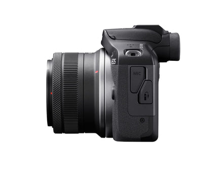 Canon EOS R100 Mirrorless Camera RF-S18-45mm F4.5-6.3 is STM Lens Kit, 24.1 Megapixel CMOS (APS-C) Sensor, 4K Video, Wi-Fi & Bluetooth, Beginner Photographers and Creators, Digital Camera, Black