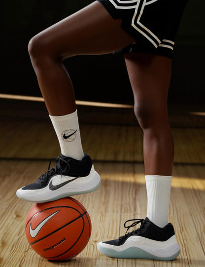 Nike Men's Precision 8 Mid Basketball Shoes, Black/Black-White-Ice Blue
