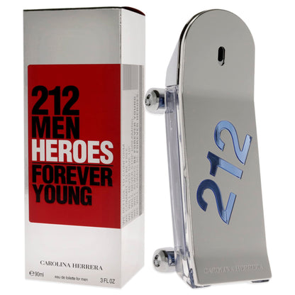Carolina Herrera 212 Heroes Forever Young EDT para Hombre (3 oz)