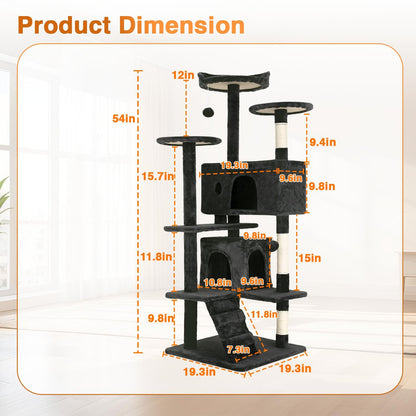 FDW Torre para Gatos de 54" (Gris Oscuro)