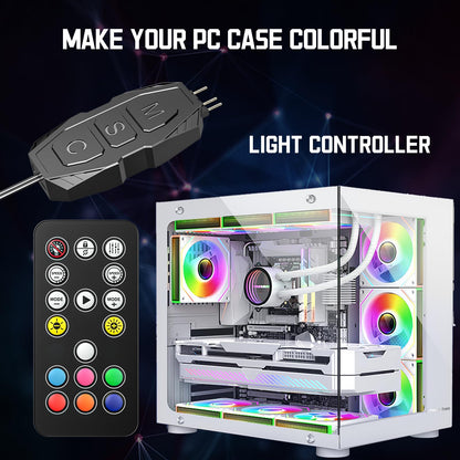 GSCOLER Kit de Controlador ARGB para Ventiladores de PC (Con Control Remoto)