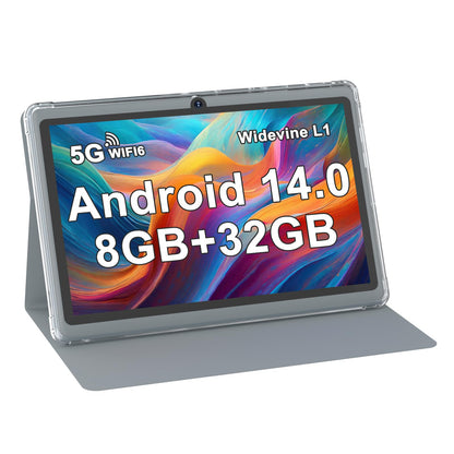 Tablet with Case 7 inch Tablet Android 14, 8GB RAM (5GB Expandable) 32GB ROM 7" Tabletas Supports 1TB MicroSD, Long Battery Dual Camera Tableta 5G WiFi-6 Android tablets with Tablets Protective Cover