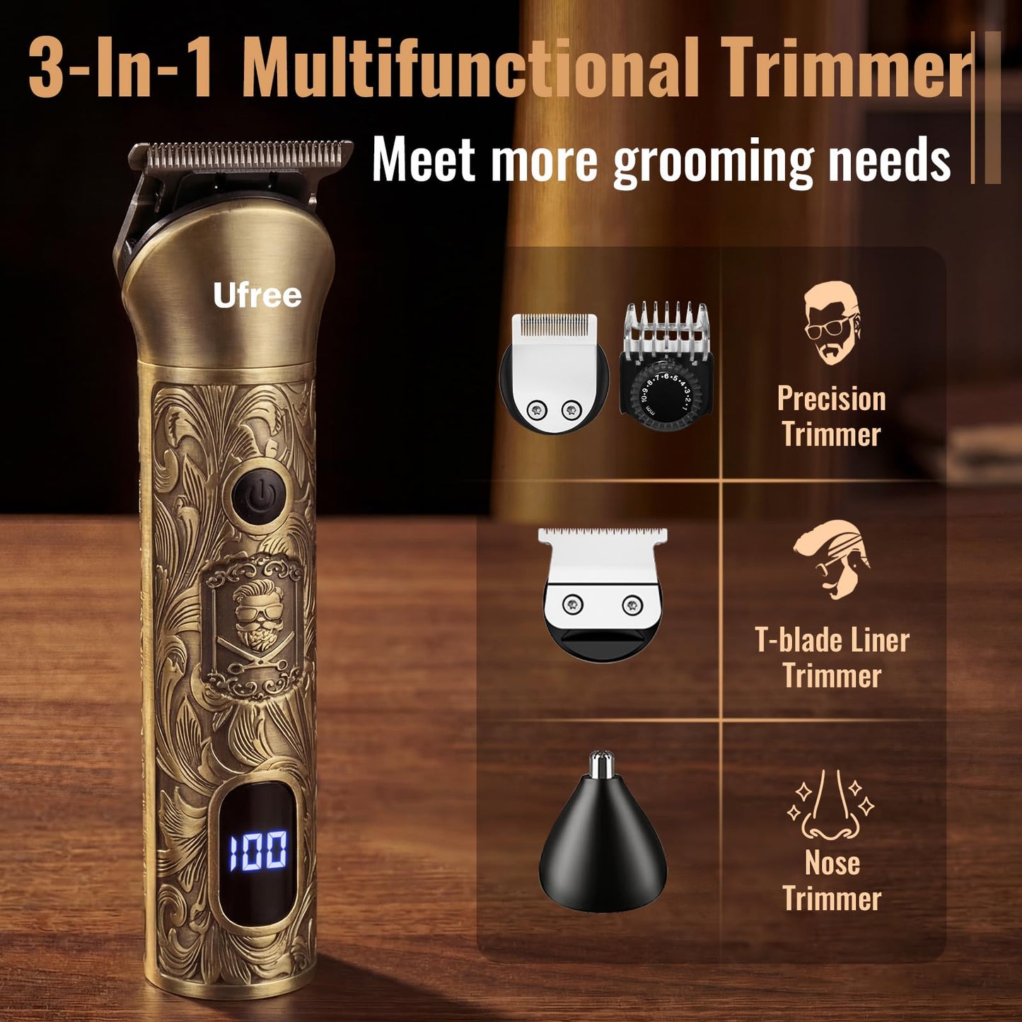 Ufree Kit de Recorte y Afeitado para Hombres