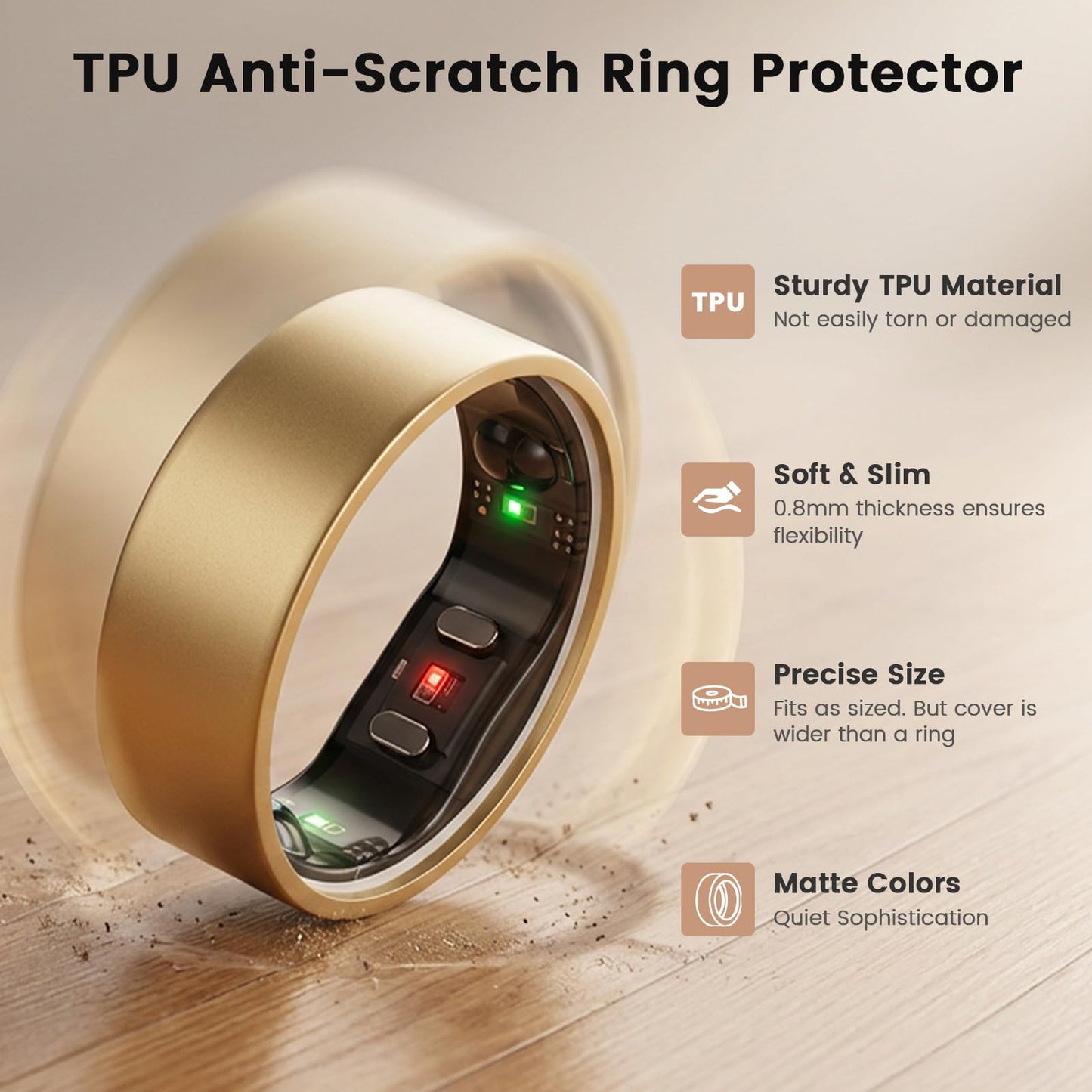 Protector de TPU Antirrayas para RingConn Gen 3 y Gen 2