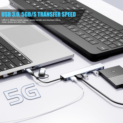 BERLAT Hub USB C y USB de Aluminio 7 en 1 (Versión Actualizada)