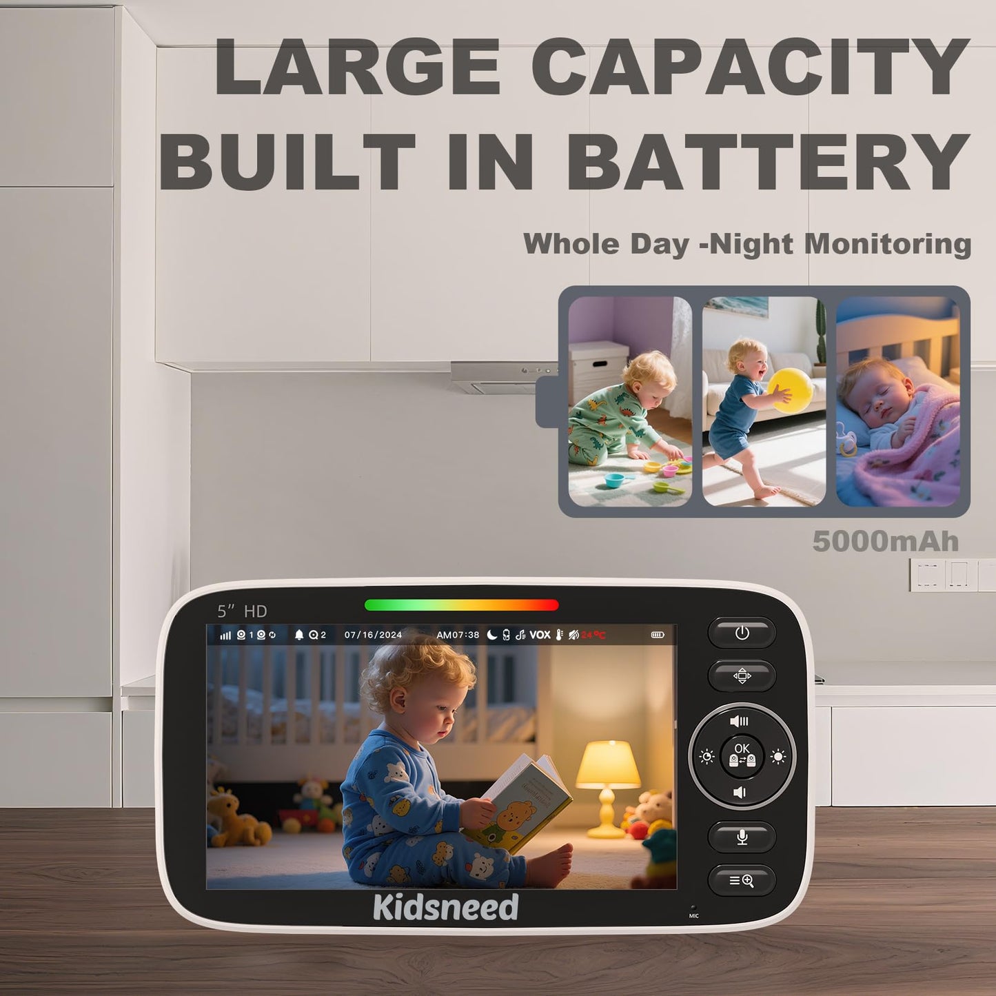 Kidsneed Monitor de Bebé con Cámara de Video (Modelo 530)