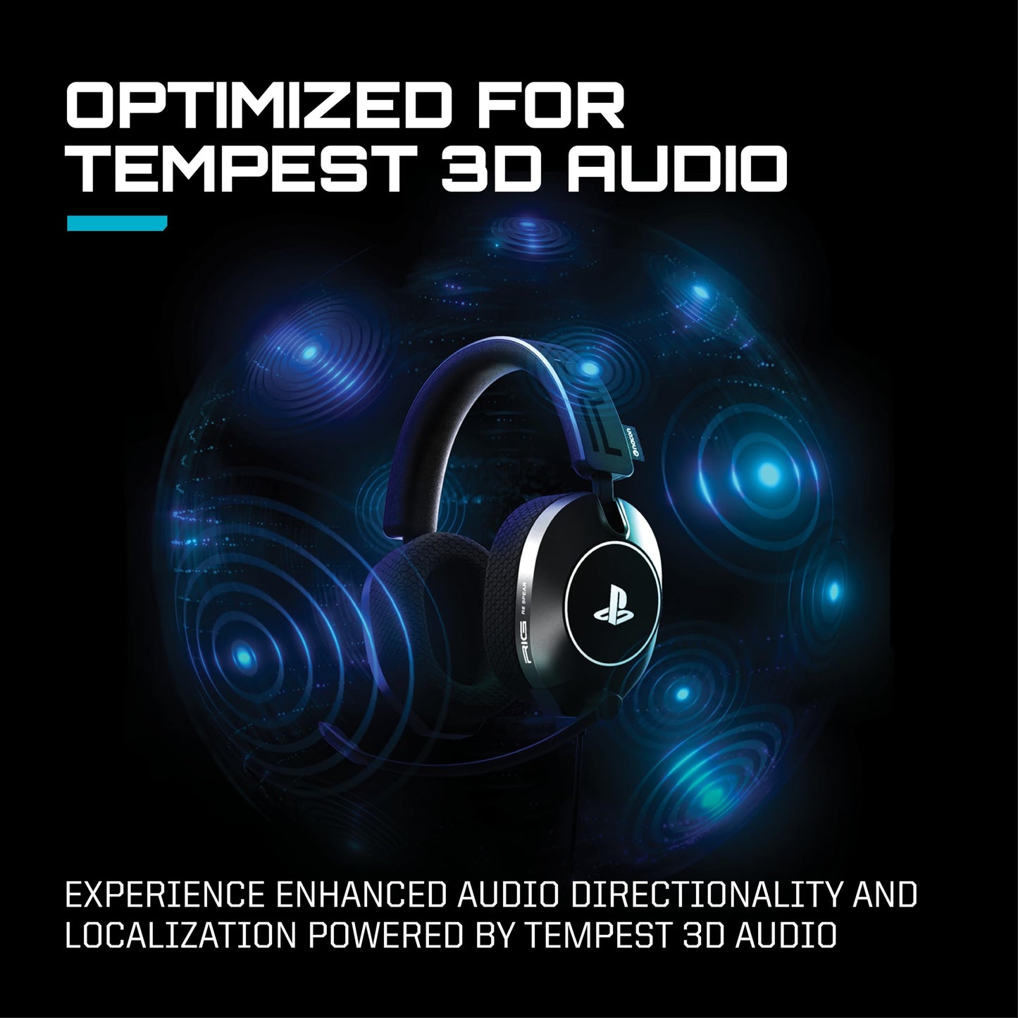 RIG R5 Spear PRO HS Wired Gaming Headset Officially Licensed for PlayStation, PS5, PS4, PC - 40mm Graphene Drivers, Tempest 3D Audio, Flip-to-Mute Mic, Memory Foam Cushions, 3.5mm -White