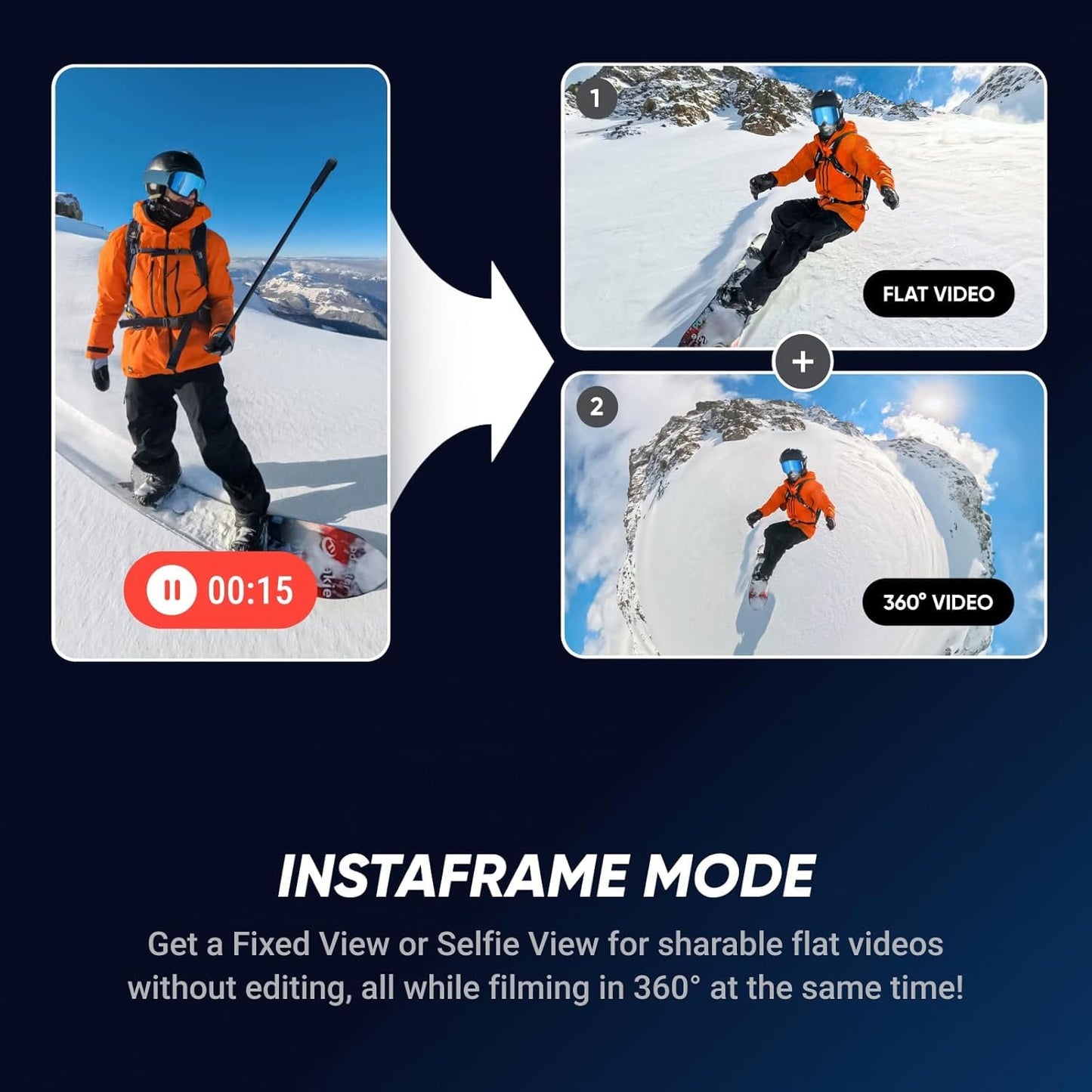 Insta360 X5 - Waterproof 360 Action Camera with 1/1.28" Sensors, 8K 360 HDR Video, 72MP Photo, 4K60fps Single-Lens, Enhanced Low Light Performance, User-Replaceable Upgraded Lenses, 2.5" Touchscreen