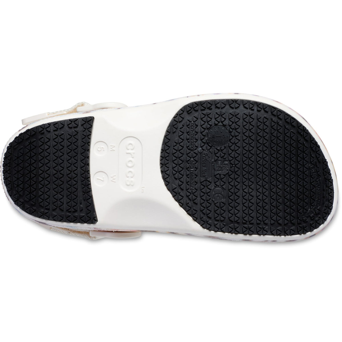 Crocs Unisex-Adult Classic Work Clogs, Adjustable Slip Resistant Work Shoes with Hole-Free Construction, Chalk/Pastel Tie Dye