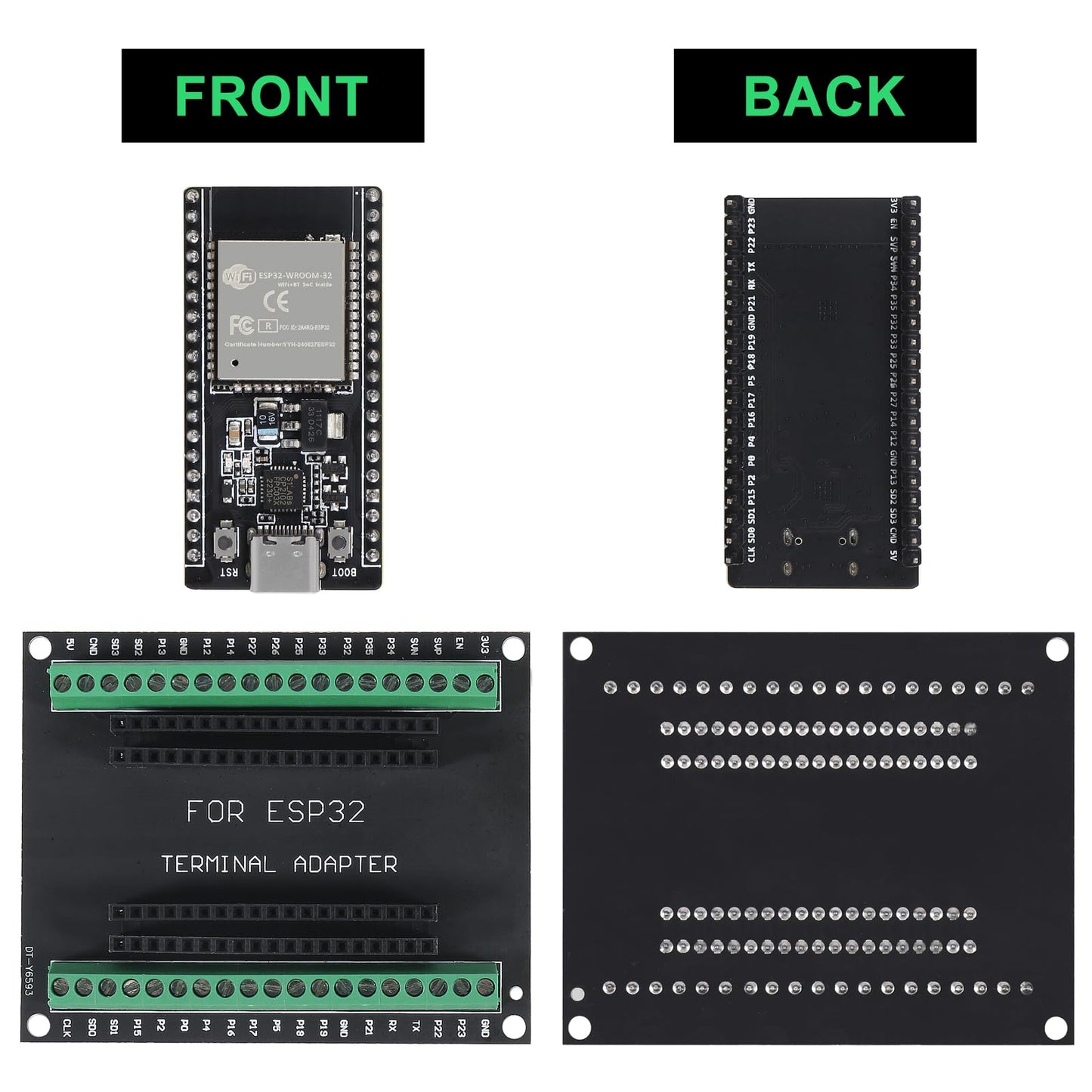 AITRIP Kit de Placa de Desarrollo ESP32 de 38 Pines (Paquete de 3 Sets)