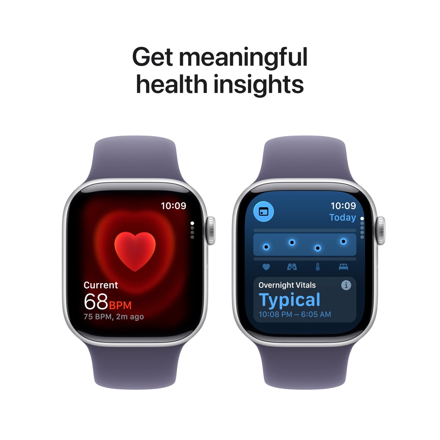 Apple Watch Series 11 [GPS 42mm] Smartwatch with Silver Aluminum Case with Purple Fog Sport Band - S/M. Sleep Score, Fitness Tracker, Health Monitoring, Always-On Display, Water Resistant
