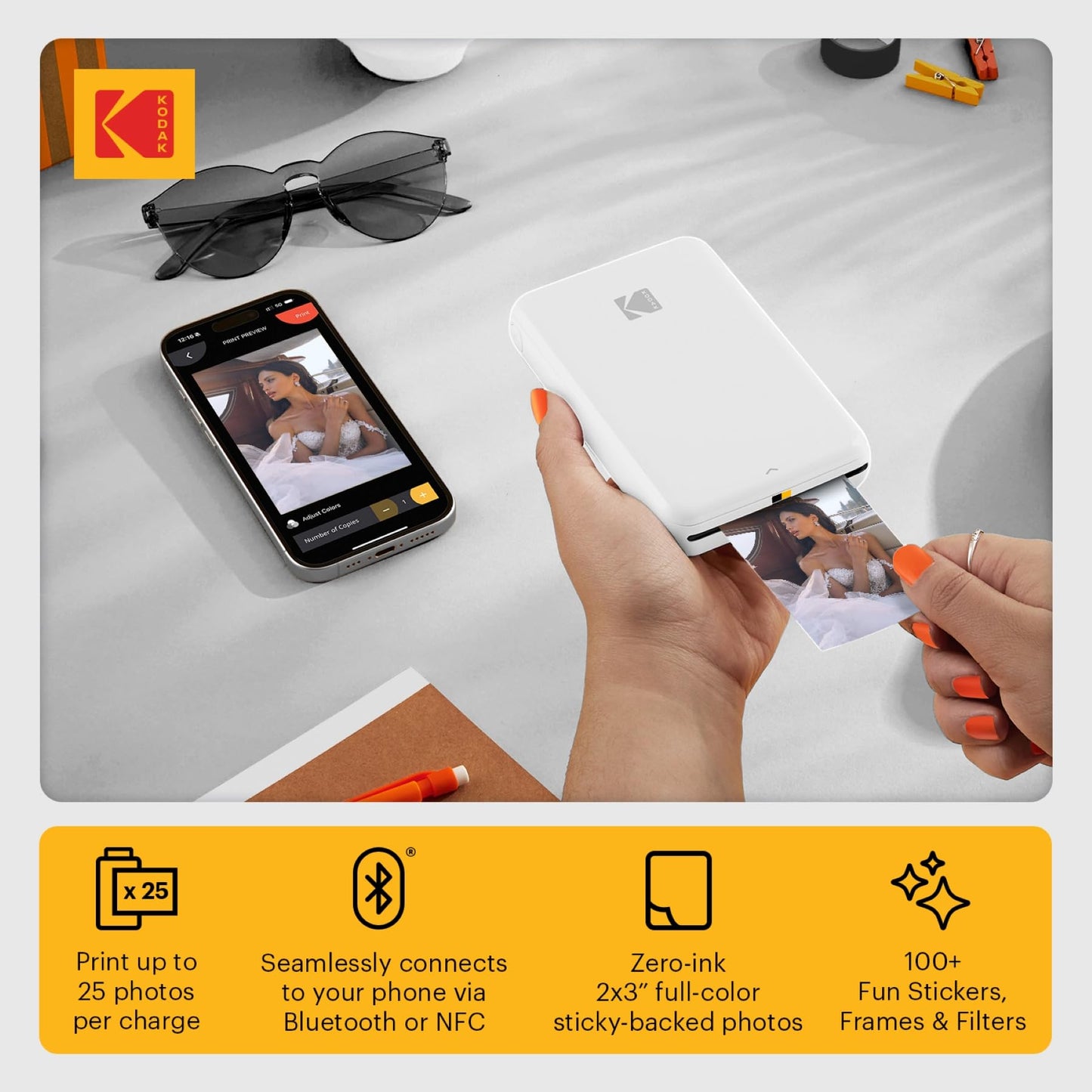 KODAK Step Impresora Fotográfica Instantánea (Blanco)