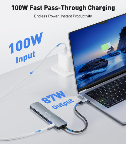 UANTIN Estación de Acoplamiento USB C 7 en 1 (Lector de Tarjetas SD/TF)
