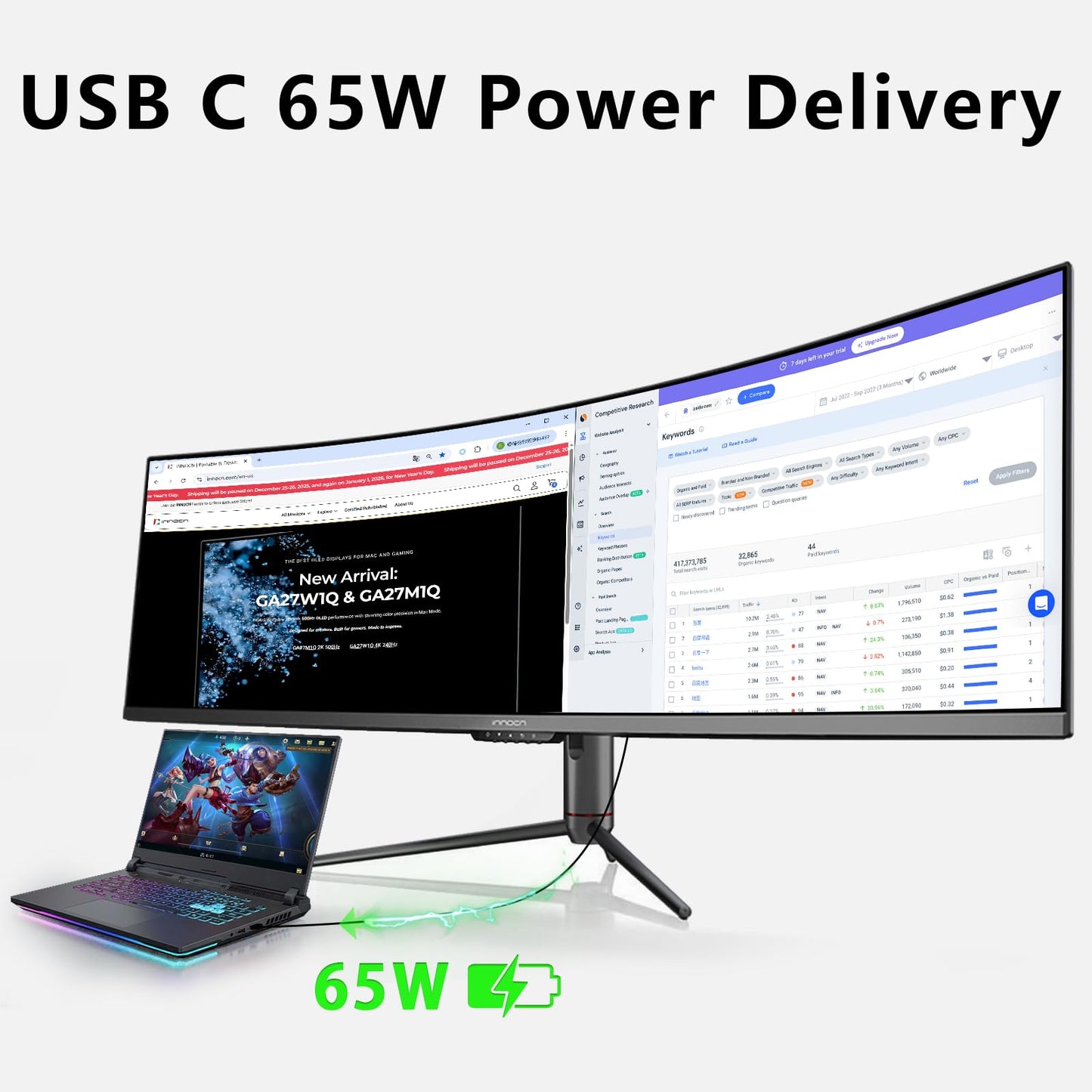 INNOCN Monitor Curvo Ultrawide WFHD 49"