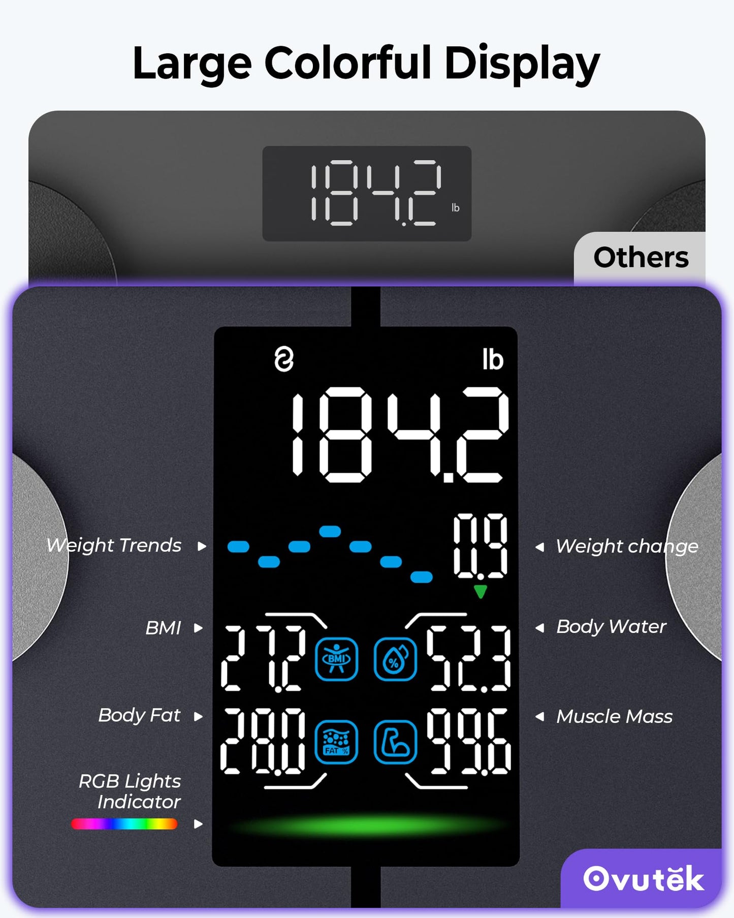 Ovutek Báscula Inteligente de Peso Corporal (Precisión de 0.05lb)