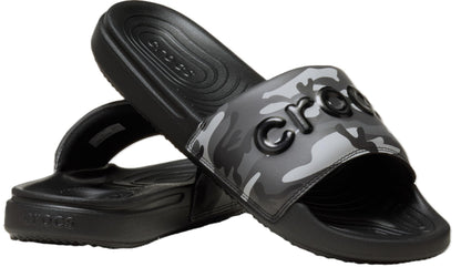 Crocs Men’s All Day Slide Lightweight Slip-On Sandals, Camouflage Black/Grey, Size
