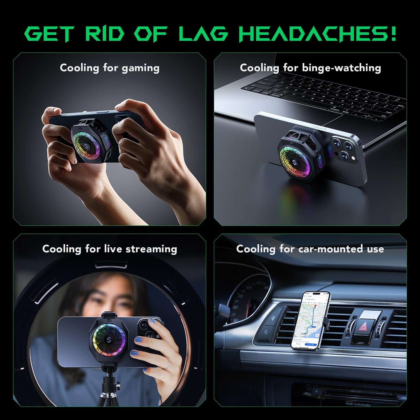Black Shark Enfriador Magnético para Teléfono 5 Pro (RGB / Detachable Grip)