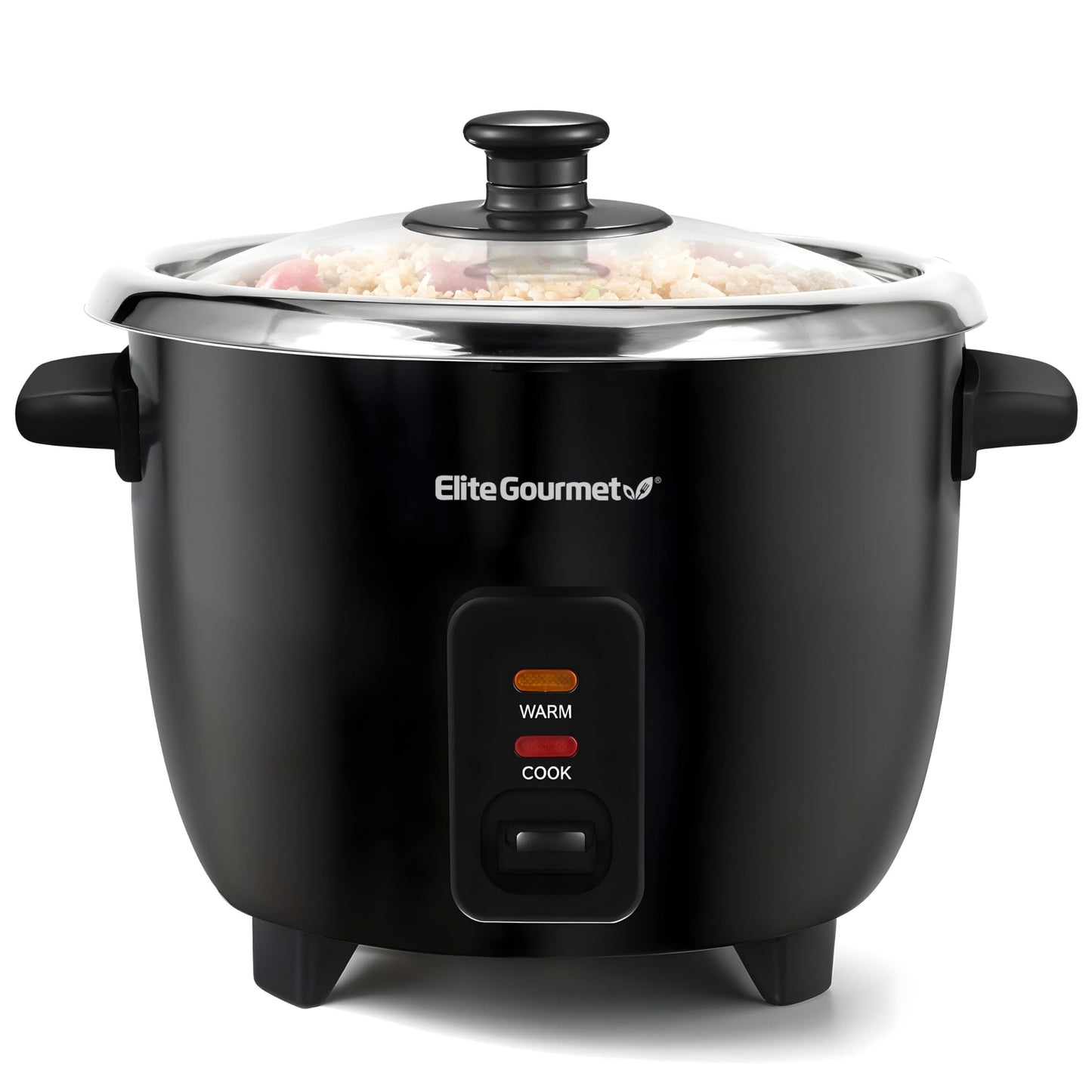 Elite Gourmet Olla Arrocera Eléctrica de 6 Tazas (Negro)