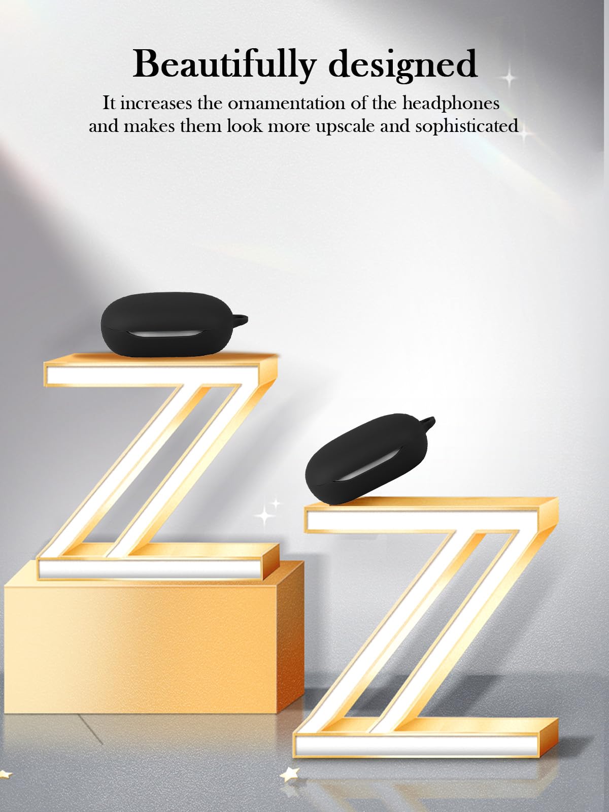 BOVUGAC Funda de Silicona para Auriculares JBL Sense PRO (Negro)