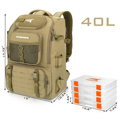 KastKing Mochila de Aparejos de Pesca KarryAll (40/26L / Khaki)