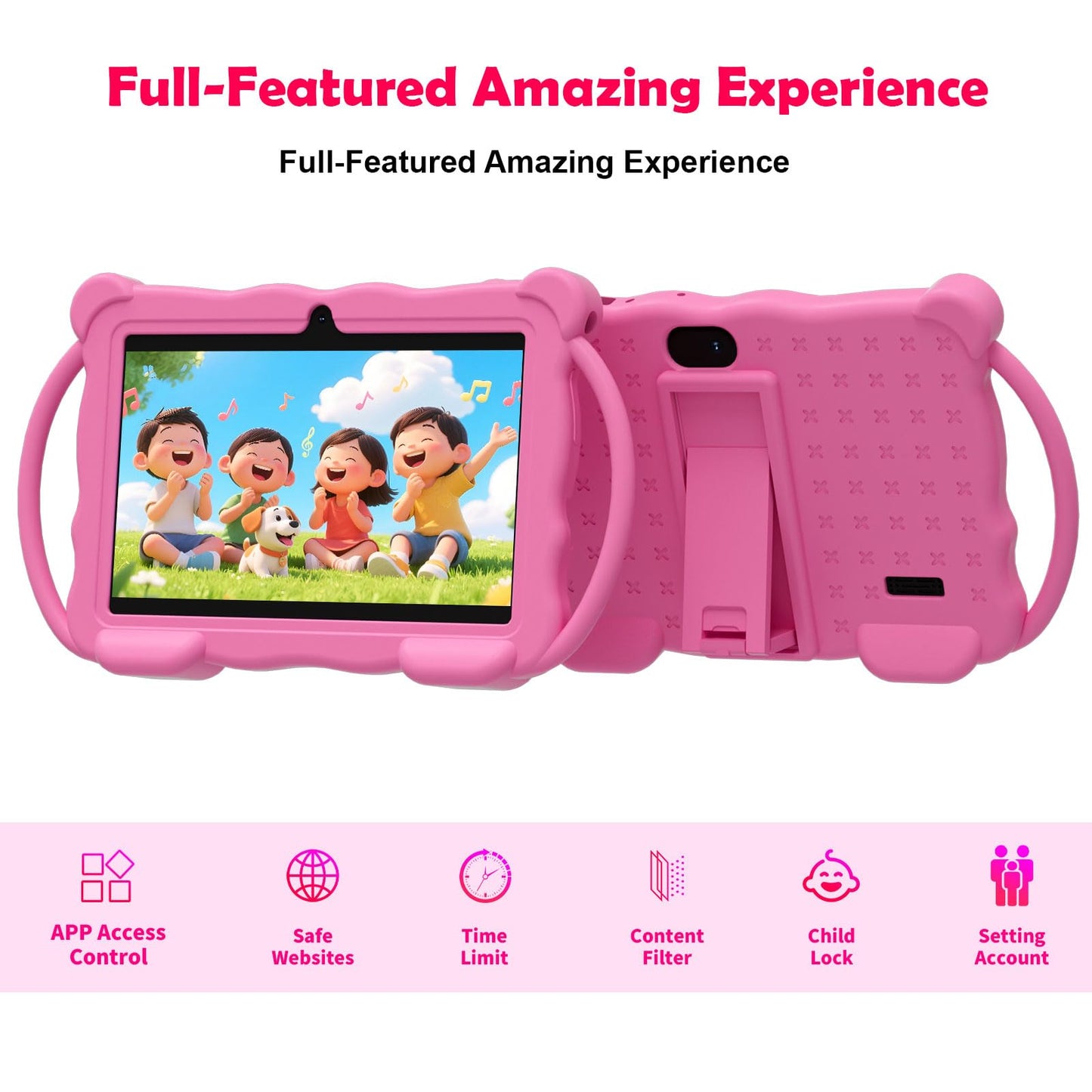 Nyxolaria Tableta para Niños de 7 Pulgadas (32GB / Rosa)