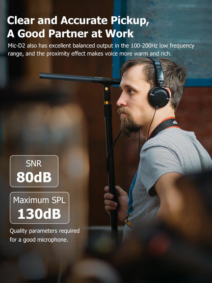 SYNCO D2 XLR Shotgun Microphone, Hypercardioid Condenser Mic for Camcorder, DSLR for Camera Smartphone PC & DSLR Video Recording, Professional Mic for Filmmakers Interviews YouTube & Vlogging