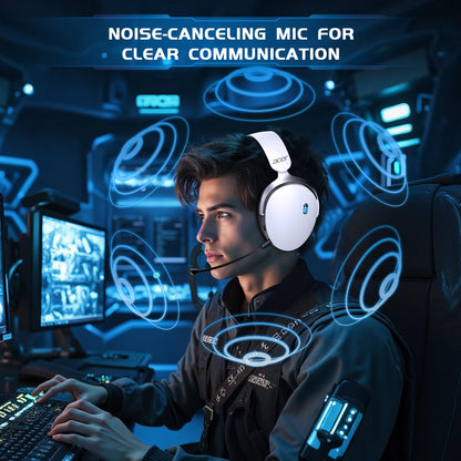 Acer 2.4GHz Wireless Gaming Headsets for PS5, PS4, PC, Switch, Tri-Mode Gaming Headphones with Noise Canceling Mic, Stereo Sound, 40+Hr Battery, 50mm Drivers - White