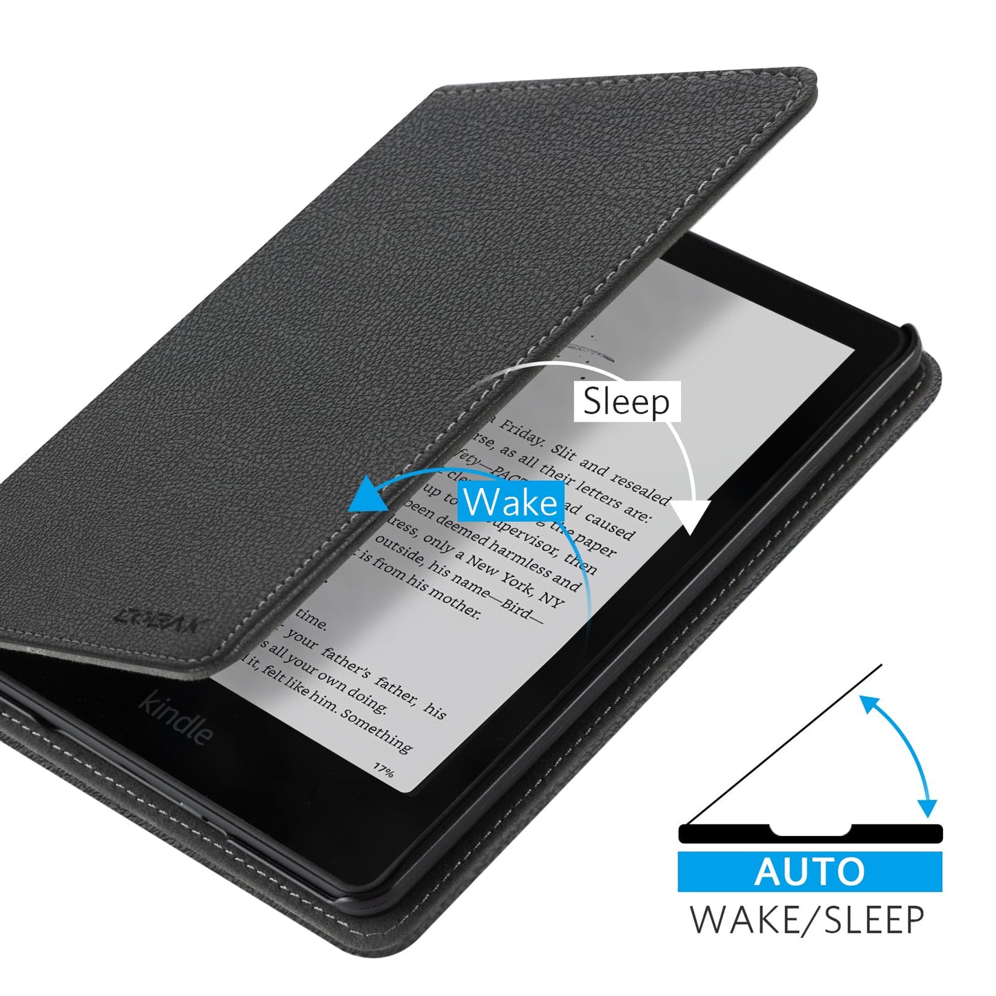 CoBak Funda con Soporte para Kindle Paperwhite 12ª Gen y Colorsoft (Negro)