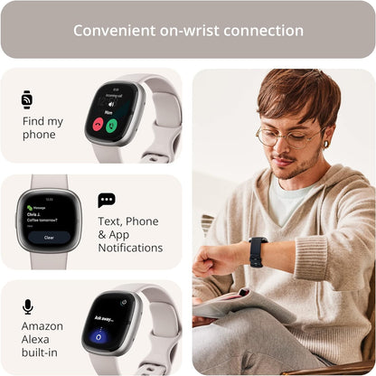 Fitbit Sense 2 Reloj Inteligente Avanzado de Salud y Fitness (Blue Mist/Pale Gold)