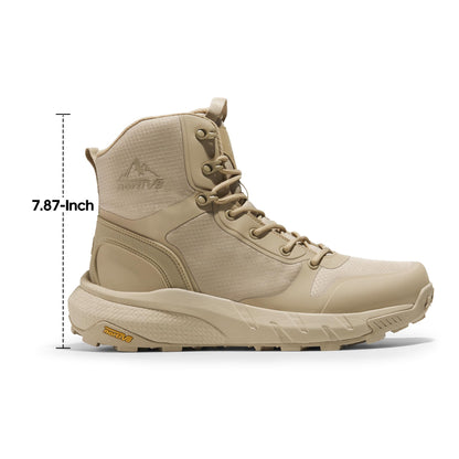 NORTIV 8 Men's Military Tactical Boot Lightweight Comfortable Boots for Work All Day Side Zipper Motorcycle Combat Hiking Boots Metrostrike(8-9 Inches), Sand