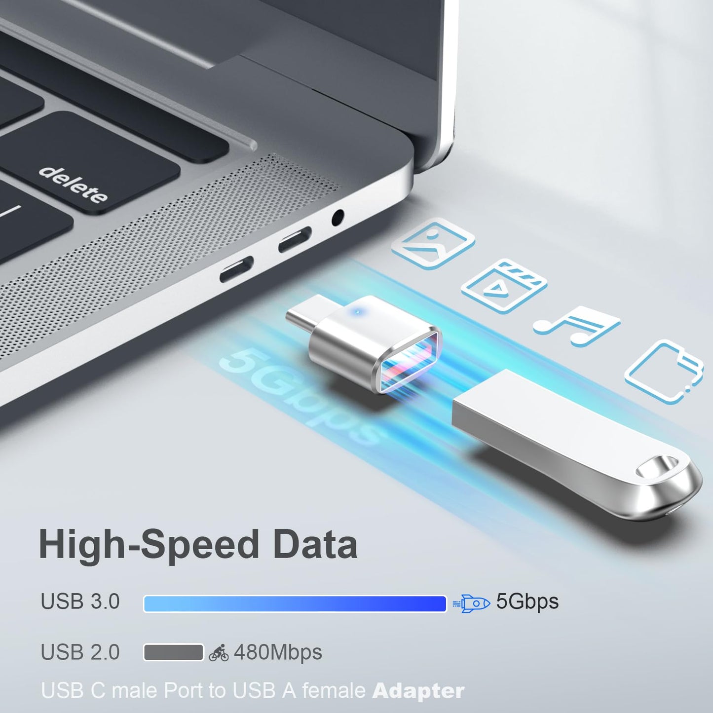Duyasurs Adaptador USB C a USB 3.0 OTG (Paquete de 3)