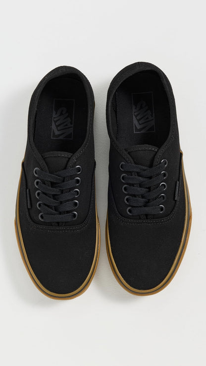 Vans Unisex Authentic Unisex Sneakers, Black/Black/Gum