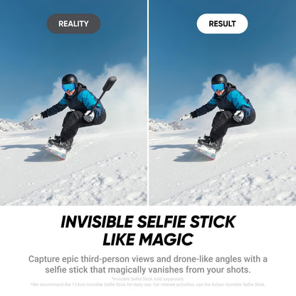 Insta360 X4 Air - Lightweight 165g 8K 360 Camera, Invisible Selfie Stick Effect, Replaceable Lenses, Shoot First & Frame Later, Built-in Wind Guard, FlowState Stabilization, AI-Powered App