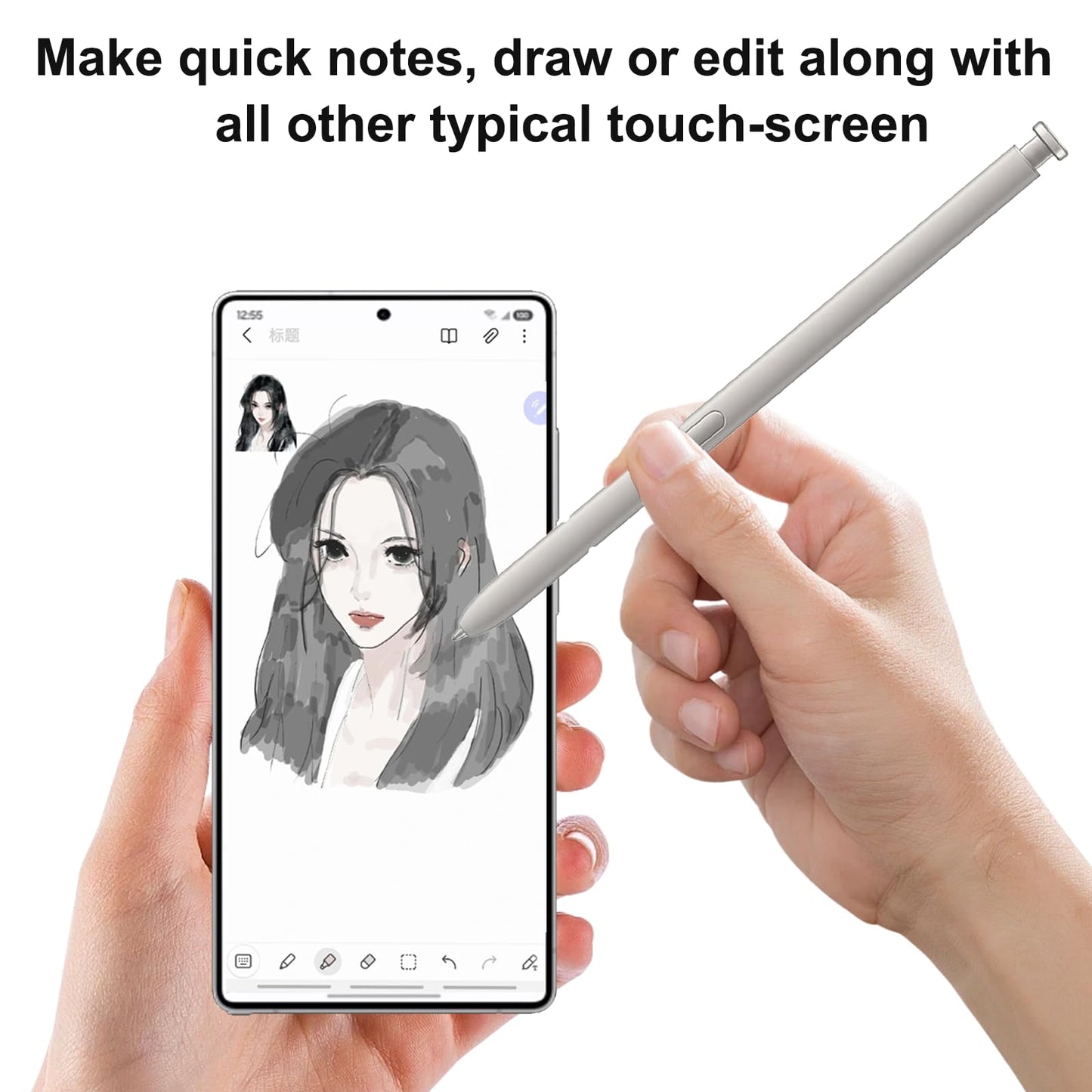 Lápiz Táctil S Pen de Repuesto para Samsung Galaxy S25 Ultra (Gris Claro)