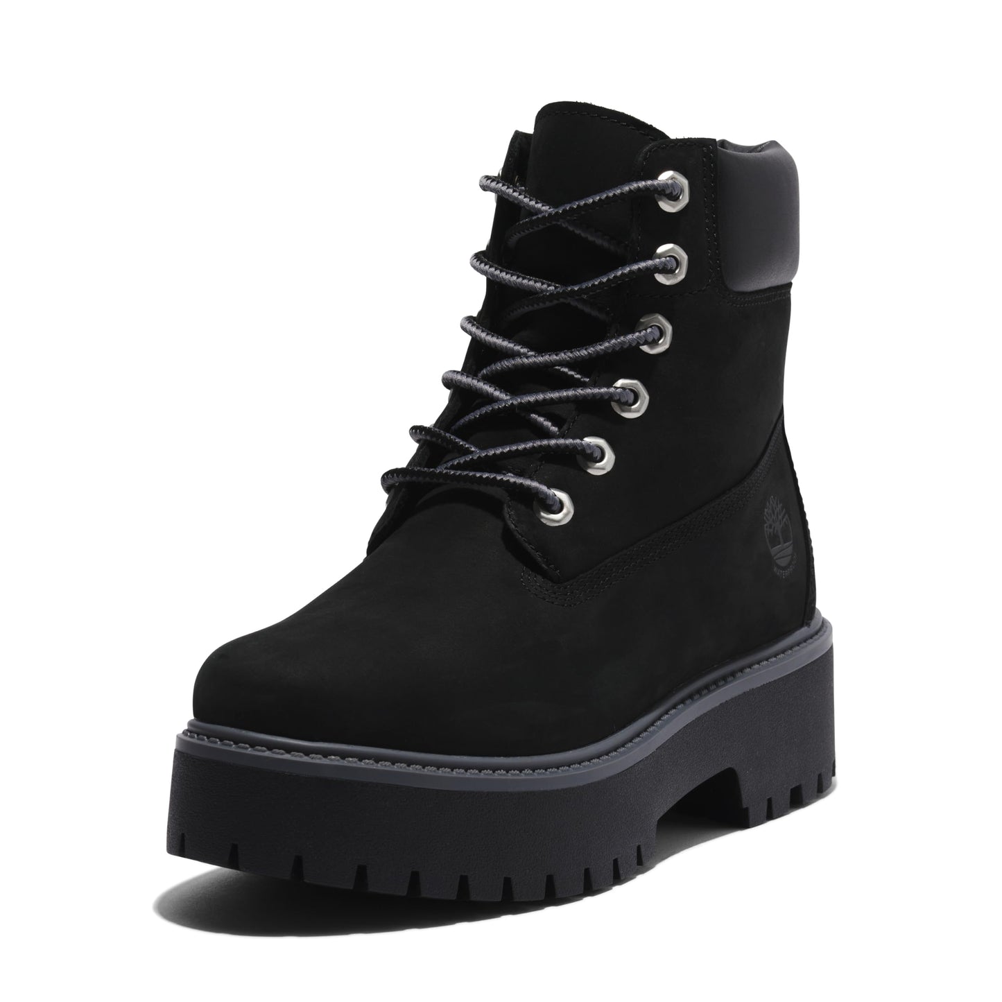Timberland Women's Stone Street 6 Inch Lace Up Waterproof Boot, Jet Black-NEW 2024