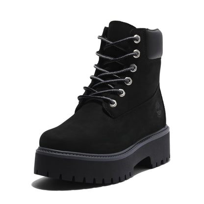Timberland Women's Stone Street 6 Inch Lace Up Waterproof Boot, Jet Black-NEW 2024