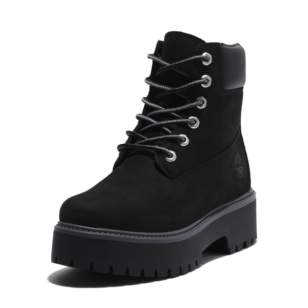 Timberland Women's Stone Street 6 Inch Lace Up Waterproof Boot, Jet Black-NEW 2024