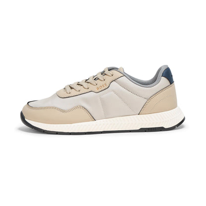 BOSS, Titanium Nylon Blend Laceup Sneakers, Grey Dunes