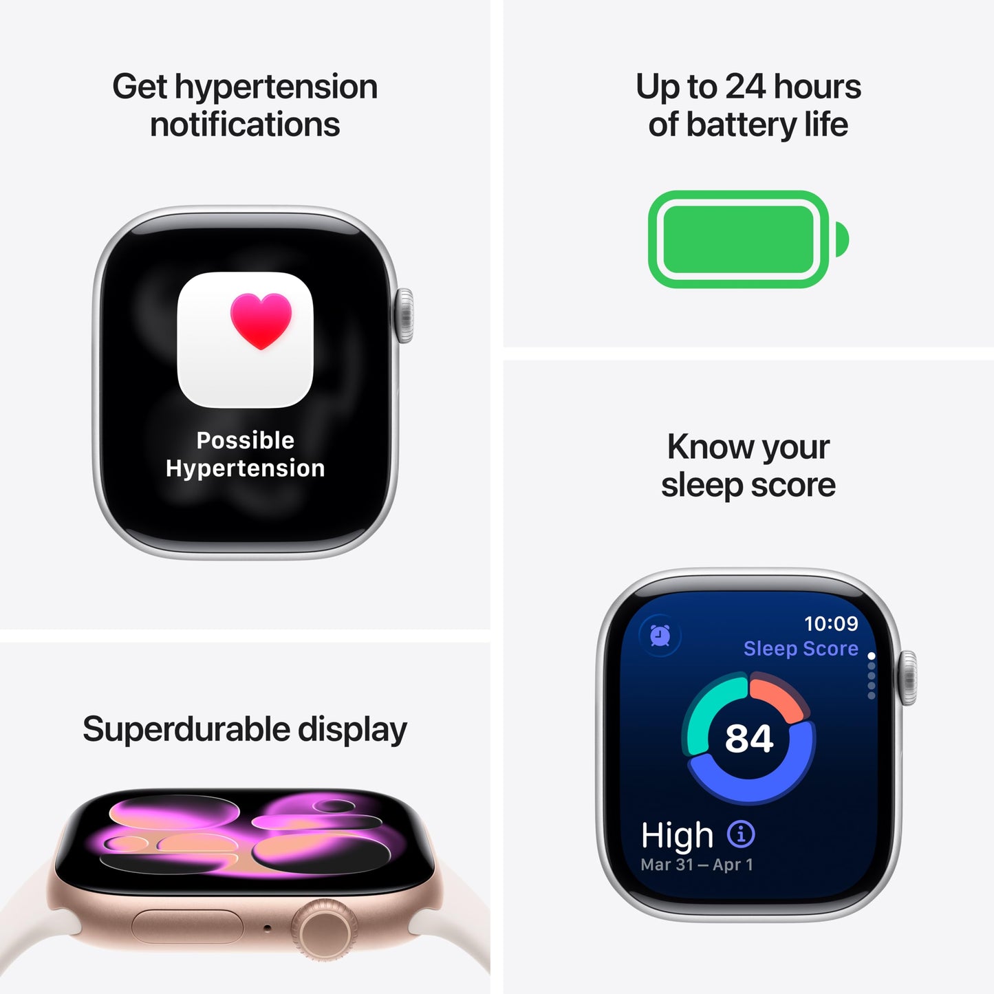Apple Watch Series 11 [GPS 42mm] Smartwatch with Silver Aluminum Case with Purple Fog Sport Band - S/M. Sleep Score, Fitness Tracker, Health Monitoring, Always-On Display, Water Resistant
